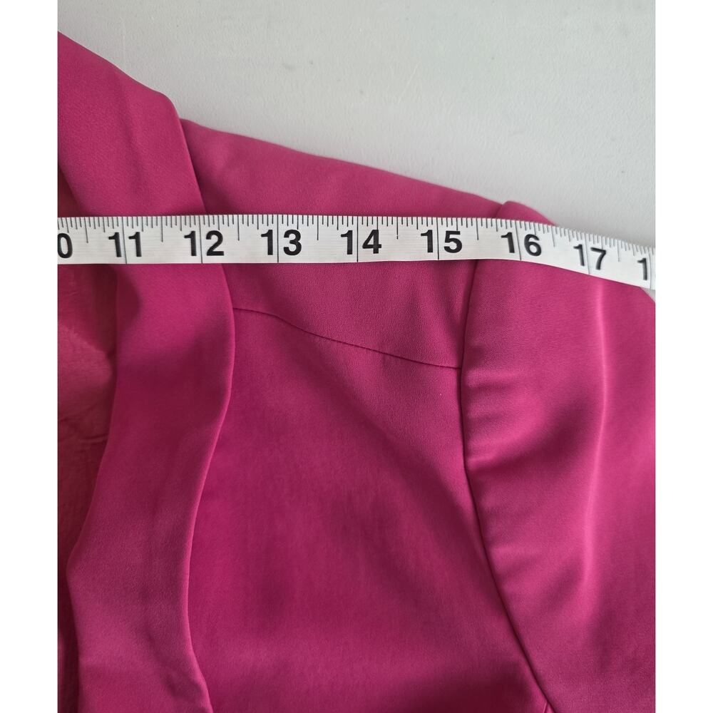 Trina Turk Women's Snowonder Open-front Crepe Tuxedo Blazer Hot Pink Size 10 - Picture 7 of 9